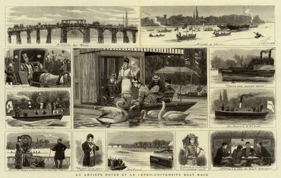 Notizen eines Künstlers bei einem Inter-Universitäts-Bootsrennen